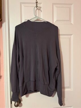 Athleta Oversized Crewneck Sweatshirt in Dark Purple